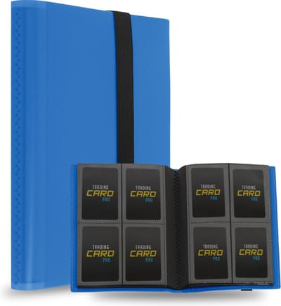 TradingCardPro - Donkerblauwe verzamelmap binder - Map voor 160 Kaarten - 20 Pagina’s - 4 Pocket - A5 Formaat - Premium Kwaliteit - Binder donkerblauw