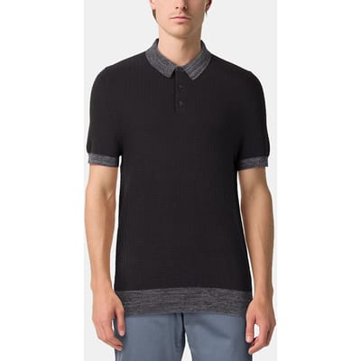 Scotch & Soda Marled Rib Sweater Ss Polo Black Grey Taglia: S | Polo Outlet | Uomo | Nero