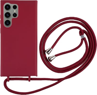 Coverup Hoesje - Geschikt voor Samsung Galaxy S25 Ultra Hoesje - Coverup Colour TPU Back Cover met Koord - Bordeaux