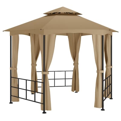 vidaXL - Prieel - met - zijwanden - 3,1x2,7 - m - taupe
