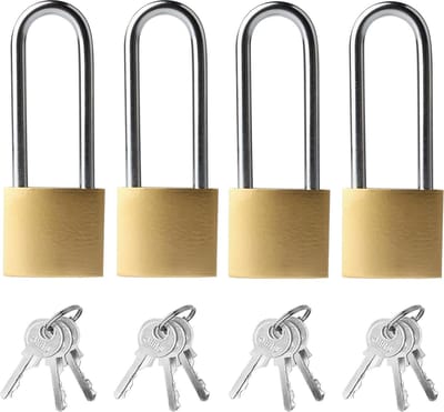 Hangslot 4 Stuks - Lange Schakel - Sleutelvrij - Voor hoge beveiliging buitengebruik - ShopVlot