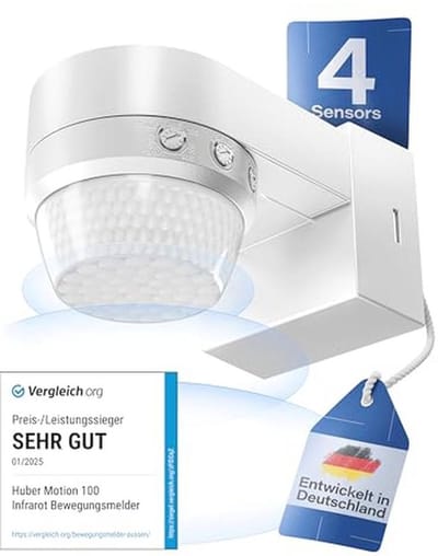360° Infrarood Bewegingsmelder met 4 Sensores en Fresnel-lens - IP65 Geschikt voor LED