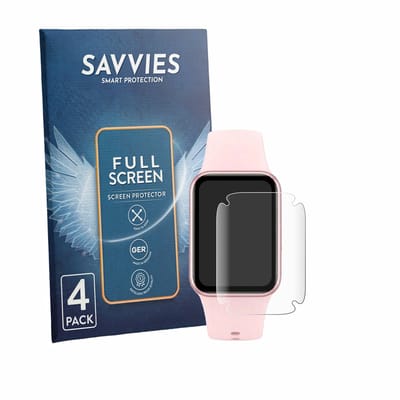 Savvies - Screenprotector voor Xiaomi Smart Band 10 Pro - Folie Beschermfolie transparant volledig dekking 4 Stuks
