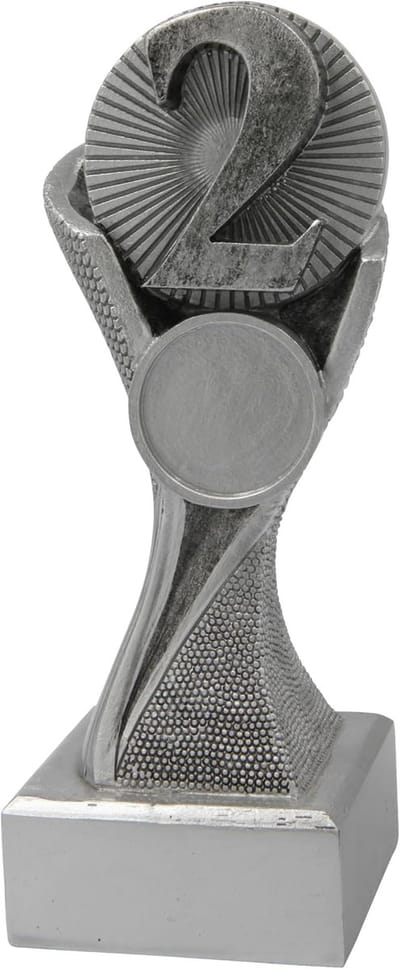 Prijs Nummer 2 - Zilveren Beker - Wedstrijd Winnaar - Vis Afbeelding - 15 cm Hoog - Zilver