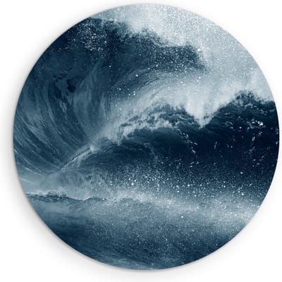 Saammp Muurcirkel Hout - Grote Golfen - Landschap - Natuur - Ø 90 - Wandcirkel - Wanddecoratie Cirkel - Muurdecoratie Woonkamer - Slaapkamer decoratie - Rond Schilderij