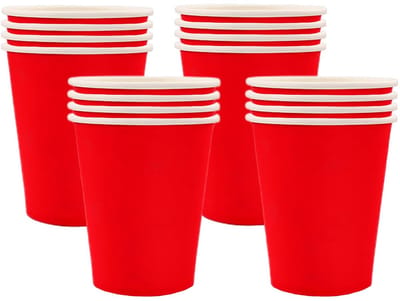 Store_9 - Papieren bekers - 250ml - Ideaal voor feesten - Rood - Partytassen - Perfect voor thuis en buiten - 20 stuks