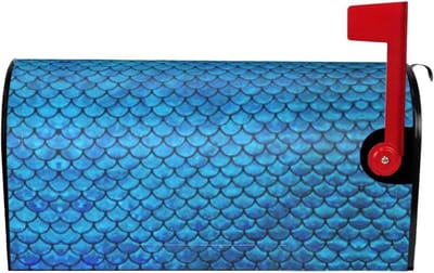 Brievenbus Cover - Postbak Decoratie - Brievenbus Versieren - Magnetische Bevestiging - Standaard Formaat - Blauwe Visschaal