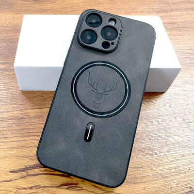 Luxe PU leren hertenhoesje voor iPhone 15 14 13 12 11 Pro Max 15Pro 14Pro 13Pro ProMax voor Magsafe draadloos opladen volledige dekking op For iPhone 14 Pro
