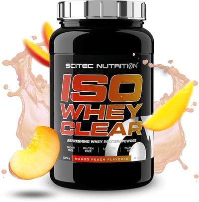 Scitec Nutrition® - Iso Whey Clear (1025 gram - Mango/Peach) - Mango/Perzik - 41 doseringen - eiwit limonade - proteine - suikervrij - glutenvrij - lactosevrij - poeder - eiwitshake