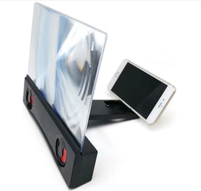 Schermvergrootglas voor Telefoon – Geschikt voor iPhone (iOS) & Samsung (Android) – Vergroot Scherm met Bluetooth Stereo Speaker, HD Video Versterker – Opvouwbaar & Telescopisch – Ideaal voor Films & Gamen