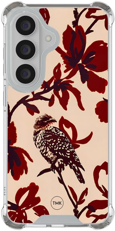 Shockproof hoesje geschikt voor Samsung Galaxy S26 - Bloemenpracht - Schokbestendig - Verhoogde randen - TPU case - Extra Sterke Back Cover - Bloemen - Transparant, Rood
