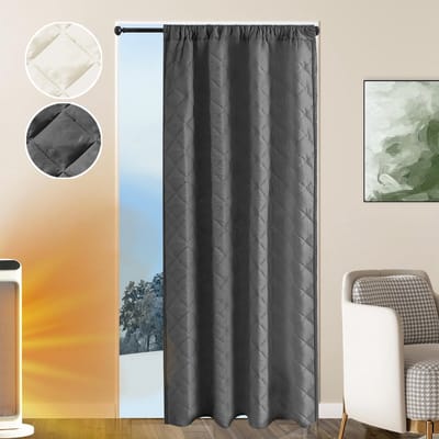 MUPOO Isolerende thermische Gordijnen verduisterend verduisterend Kant En Klaar 280gsm Met Plooiband 2 stuks- Meerdere Ophangmogelijkheden, Koud,Lichtblokkering, Zware Qualiteit,Gratis Tiebacks-Voor Raam/Deur/Slaapkamer/Woonkamer-Grijs-140x245cm