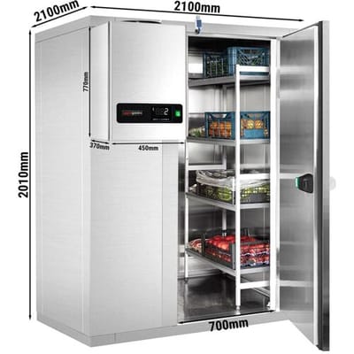 GGM Gastro Edelstahl Kühlzelle - 2100x2100mm - 6,9m³ - inkl. Kühlaggregat Zilver