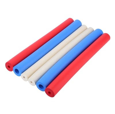Dailygoody - Schuim Handvat Mouw - Antislip Grip - Comfortabel en Duurzaam - Rood, Romig Wit, Blauw - Geschikt voor Ouderen - 6 Stuks