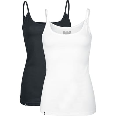 Black Premium by EMP Top - Doppelpack Tops mit dünnen Trägern - S tot 3XL - voor Vrouwen - zwart-wit