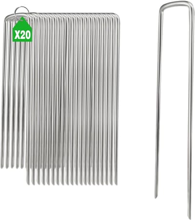 Grondankers Staal - Tentharingen Camping - Tuin en Tent - Verzinkt Robuust Materiaal - 100x25x4 mm - Zilver