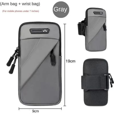 Universele Armband Sport Telefoonhoes voor Hardlopen Armhouder Sport Telefoontas Hand Past op de Meeste Telefoonmodellen tot 6,5 Inch grijze kleur
