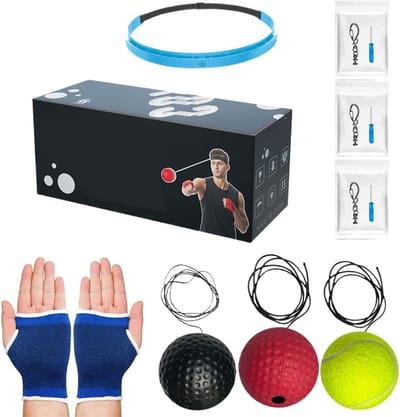 Boksbal met hoofdband - Trainingsbal boksen - Verbeter reflexen - Verstelbare hoofdband - 6 cm bal diameter - Meerdere kleuren