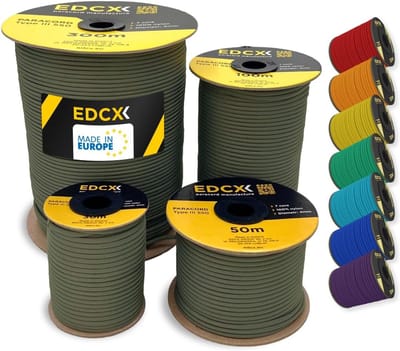 Sterk 4mm Nylon Paracord Touw 550 Type III - 300 Meter voor Buitenactiviteiten
