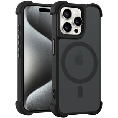 Coverzs matte Shock case met MagSafe geschikt voor iPhone 16 Pro Max (zwart) - shockbestendig, MagSafe, premium bescherming, duurzaam