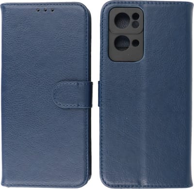 Oppo Reno 7 Pro 5G Hoesje - Book Case Telefoonhoesje - Kaarthouder Portemonnee Hoesje - Wallet Cases - Navy