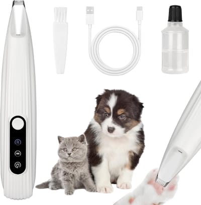 carmdering - Pfotentrimmer Voor Honden - Huisdier Scheerapparaat - Elektrische Trimmer - Mikro-Precisie Snijden - Ultra Stil Ontwerp - Duurzaam ABS Materiaal - Met LED Verlichting - Veilige Gezichtsverzorging - 1 Stuk