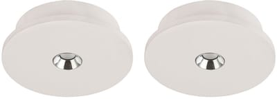 Plafondlamp gips wit keukenlamp modern plafondlamp verchroomd, LED 4W 200Lm warm wit, DxH 16x4,5 cm, set van 2
