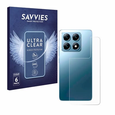 Savvies - Screenprotector voor Xiaomi 14T Pro (Achterkant) - Folie Beschermfolie transparant 6 Stuks