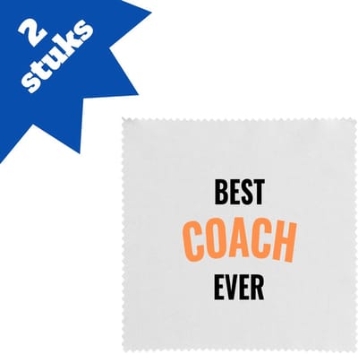 Akyol - best coach ever brillendoekjes - Coach - de beste coach - sport - verjaardagscadeau - verjaardag - cadeau - cadeautje voor coach - coach artikelen - kado - geschenk - gift - 17,8 bij 17,8 cm - 2 stuks