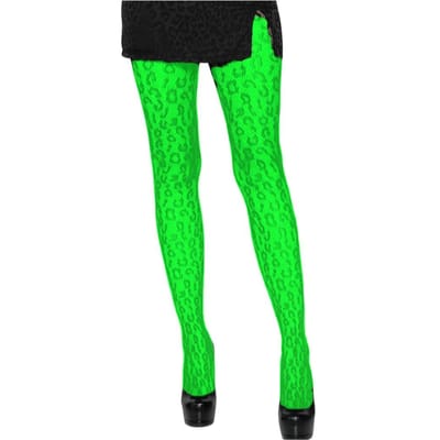 Nouveau Couleur Bas résille Femmes Léopard Lingerie Bodystocking en résille Taille Haute Legging Rose Vert Rouge Bas sexy green