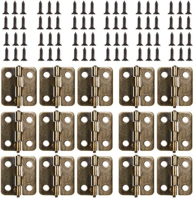 Mini Scharnieren - Kleine 50pcs voor Kast - Lade - Deur - Kist - Verbindingen - 200 8mm Schroeven - Messing Hinge Vervangingsschroeven - Metalen Scharnier voor Houten Sieradenbox