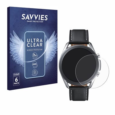 Savvies - Screenprotector voor Samsung Galaxy Watch 3 (45mm) - Folie Beschermfolie transparant 6 Stuks