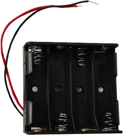 Solidchoice - Batterijhouder voor 4 AA-batterijen - 6 V Batterijbehuizing