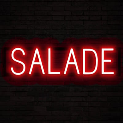 SALADE - Lichtreclame Neon LED bord verlicht | SpellBrite | 61,67 x 16 cm | 6 Dimstanden & 8 Lichtanimaties | Reclamebord neon verlichting