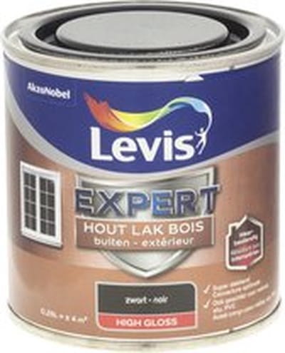 Levis - Expert Hout Lak Buiten High Gloss - Zwart - 0,25 L