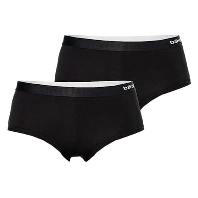 Apollo - Bamboe hipster dames - Zwart - Maat L - 2-Pak - Dames ondergoed - Dames boxershorts