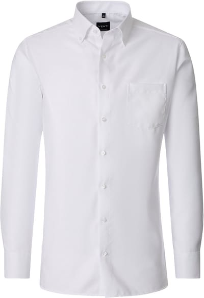 VENTI CASA MODA comfort fit overhemd - structuur - wit - Strijkvrij - Boordmaat: 42