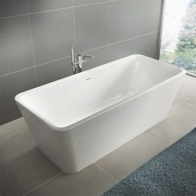 Ideal Standard II freestanding body shape bathtub 180 x 80 cm, incl. drain and overflow set and tub filling function K8726V3
