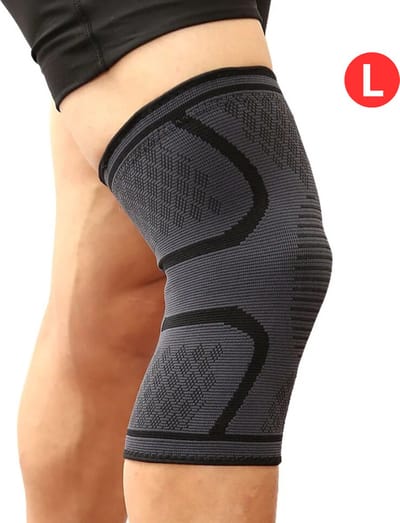 Bovista Sportbrace Knie - Kniebrace - Knee Sleeves Powerlifting - Knee Support - Compressie Knie Brace - Knee Wraps - Dames - Heren - Zwart - Maat L