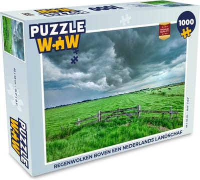 Puzzel Regenwolken boven een Nederlands landschap - Legpuzzel - Puzzel 1000 stukjes volwassenen