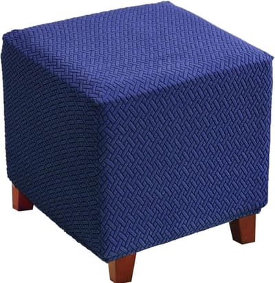 Hoezen voor voetenbanken - Stretchhoezen voor vierkante voetenbanken, Stretchhoezen voor vierkante voetenbanken van zacht spandex, wasbaar met elastische onderkant(Color 24,L 100x W 100x H50cm)