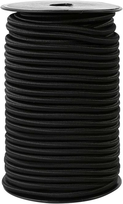Sterk Elastisch Bungee Koord voor Kajaks Stoelen en Doe-Het-Zelf Projecten - 1/4 Inch x 100 Voet Zwart