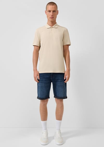 Short van denim met omgeslagen zoom QS