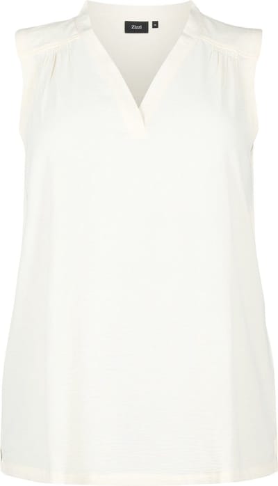 ZIZZI MFIKKA, S/L, TOP Dames Blouse - Off-white - Maat S (42-44)