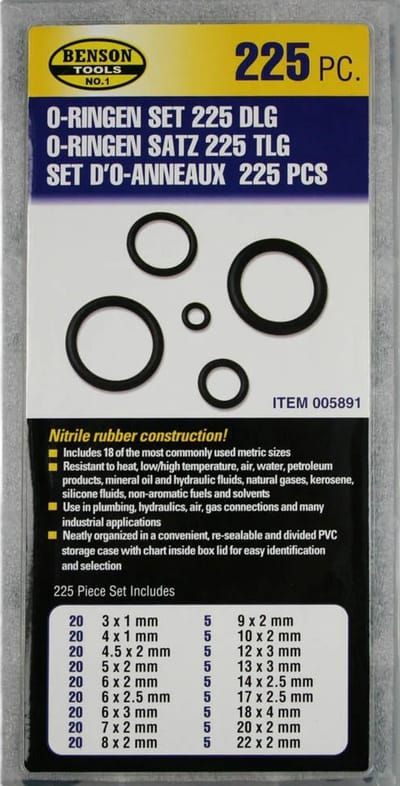 225 delig o-ringen set - o ring - rubber ringen - afdichtingsringen - afsluitringen - universele sluitringen
