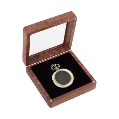 Allecto - Houten Pocket Watch Box - Vintage Horloge Opbergdoos - Stijlvol en Functioneel - Bruin - Perfect voor Collectie - Geschikt voor Tijdloze ...