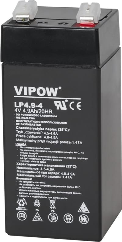 Gelbatterijen en accessoires - 4V 4,9Ah Vipow UPS gelaccu voor speelgoedweegschalen