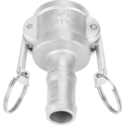 1pc Acier Inoxydable 316 Type C Raccord Adaptateur Camlock Extrémité Femelle x Barbillon Mâle DN20 G3 4 white