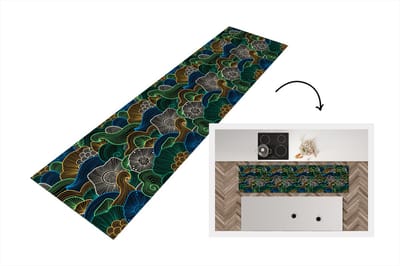 Keukenloper - Loper keuken - Patroon - Bloemen - Glow - 200x50 cm - Keukenloper vinyl