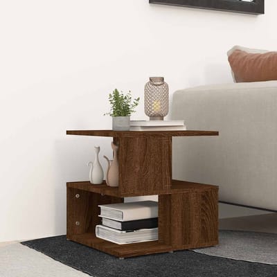 vidaXL - Bijzettafel - 40x40x40 - cm - bewerkt - hout - bruin - eikenkleur